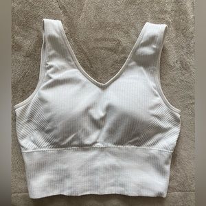 Longline White Sports Bra Top